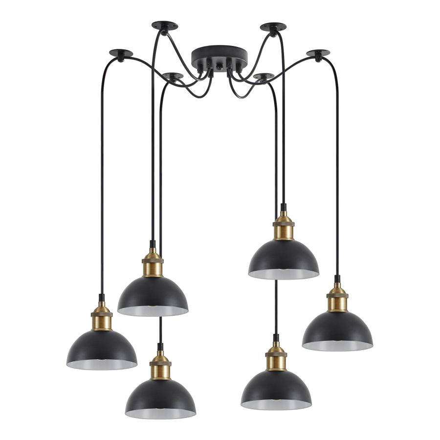 SE21-BR-10-BL6-MS3  MAGNUM BRONZE Black Metal Shade Pendant+ HOMELIGHTING 77-8775