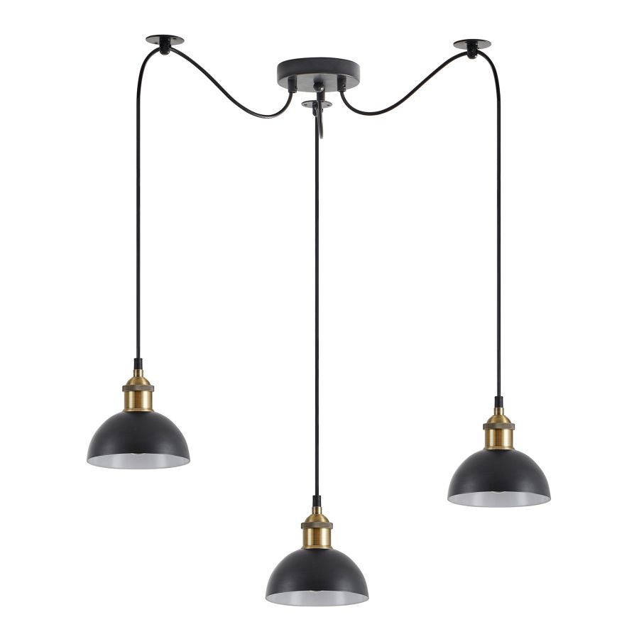 SE21-BR-10-BL3-MS3 MAGNUM BRONZE Black Metal Shade Pendant+ HOMELIGHTING 77-8776