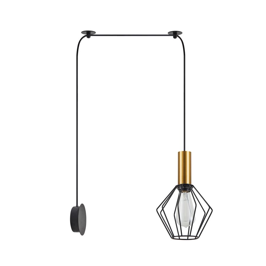 SE21-GM-4-NM1W-GR1 ADEPT TUBE Gold Matt Wall Lamp Black Metal Grid+ HOMELIGHTING 77-8827