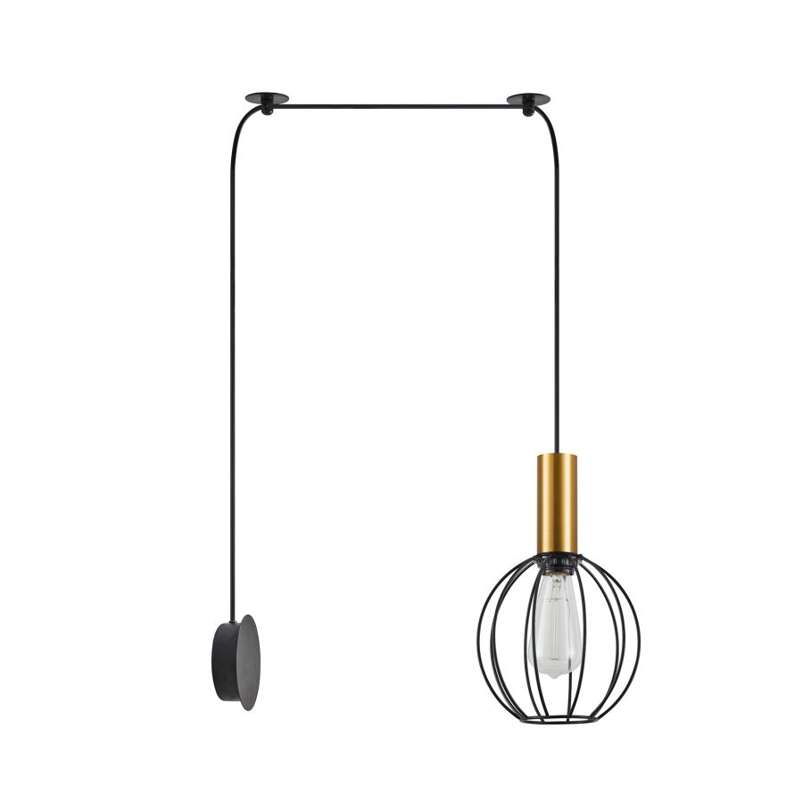 SE21-GM-4-NM1W-GR2 ADEPT TUBE Gold Matt Wall Lamp Black Metal Grid+ HOMELIGHTING 77-8828