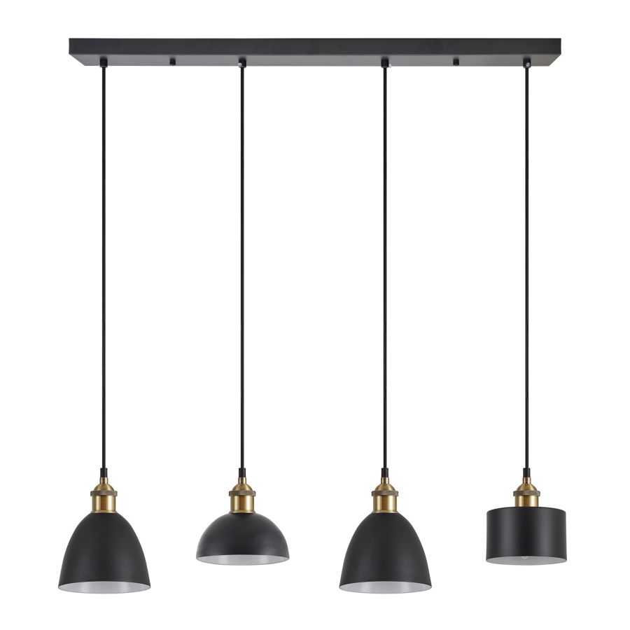 SE21-BR-10-4BL-MS123 MAGNUM FLEX Bronze Metal Pendant Black Metal Shade+ HOMELIGHTING 77-8972
