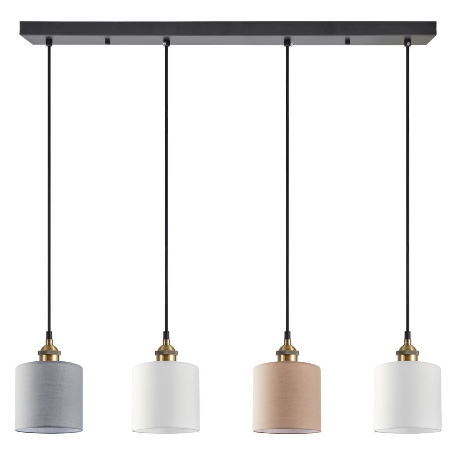 SE21-BR-10-4BL-SH123 MAGNUM FLEX White, Grey ,Brown Shade Pendant+ HOMELIGHTING 77-9033