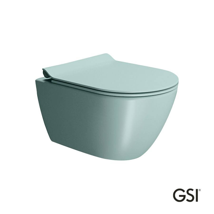 Λεκάνη Κρεμαστή Pura/50 Swirlflush με κάλυμμα MS86SC Super Slim Soft Close, GSI Ghiaccio 881600SC-920