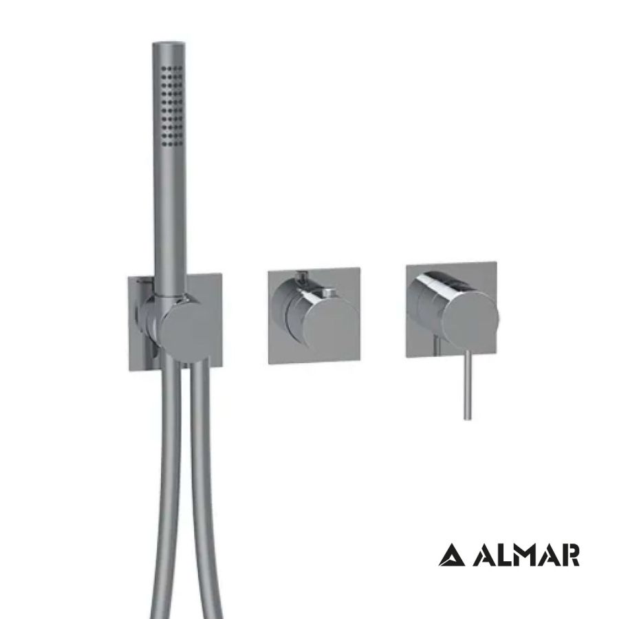 Εξωτερικό Τμήμα Μίκτη Εντοιχισμού 2-3 Εξόδων Core Push Almar Chrome E180192-100