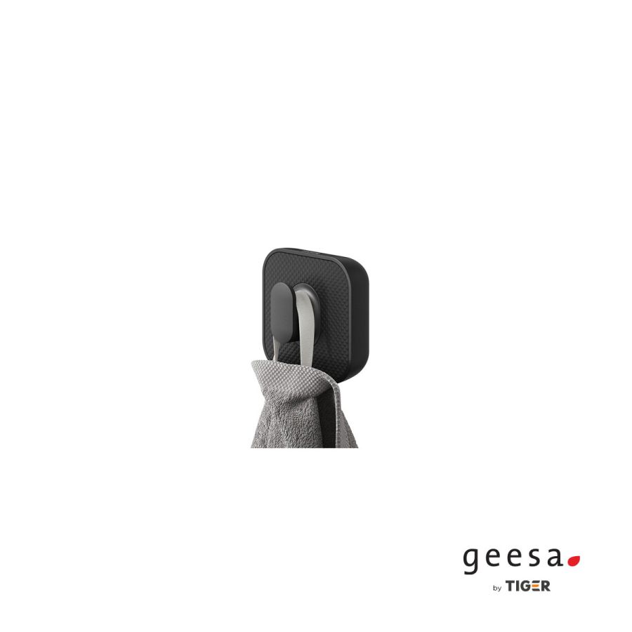 Άγκιστρο μπάνιου μονό carv Tiger Geesa Black Matt 800244-400