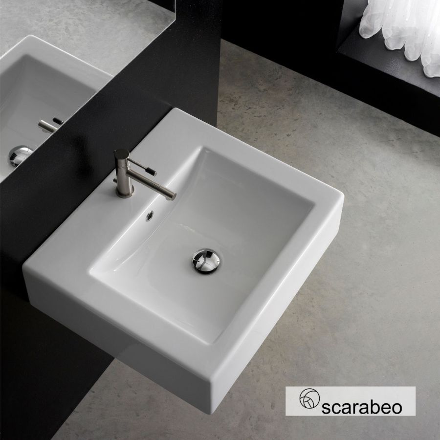 ΝΙΠΤΗΡΑΣ SQUARE/50A 51x45,2 (1 οπή) SCARABEO WHITE 8025A-300