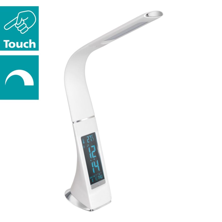 Επαναφορτιζόμενο Φωτιστικό Γραφείου Λευκό με Εύκαμπτο Βραχίονα 5000K 430lm Ρυθμιζόμενο Touch Eglo Cognoli 97915