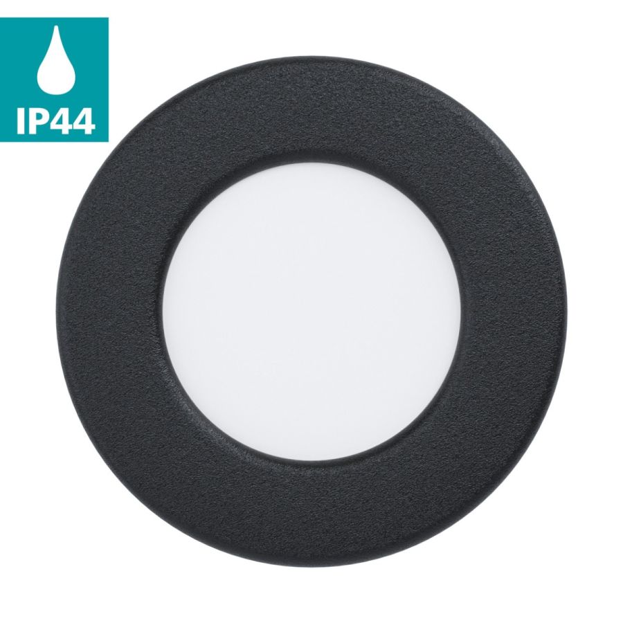 Σποτ Στρογγυλό Χωνευτό Μαύρο 7,5cm IP44 LED 2,7w 4000k 330lm Eglo Fueva-Z 99211