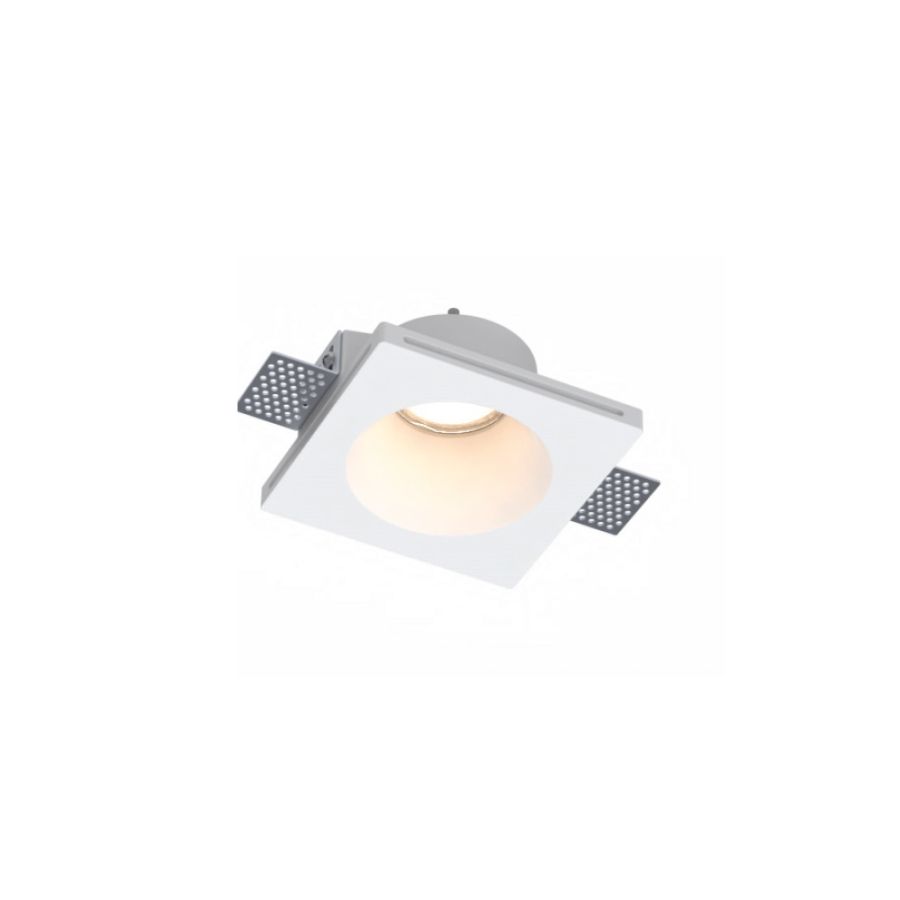 Χωνευτό τετράγωνο σποτ από γύψο 1XGU10 D:12cm Χ0014-WH