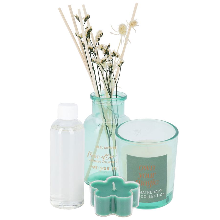 Σετ Αρωματικό Χώρου με Sticks και 2 Κεριά ''Moss After Rain'' MRShome  DF-0012001