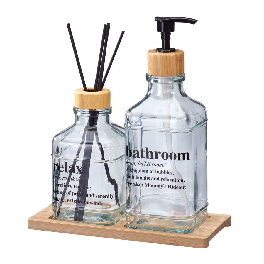 Σετ Dispenser & Αρωματικό Χώρου με Sticks Γυάλινο/Μπαμπού με βάση MRShome  DF-0018000