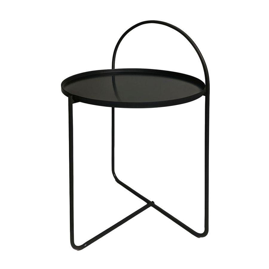 Side Table Μεταλλικό Φ40x65cm Black MRShome  DF-0034000