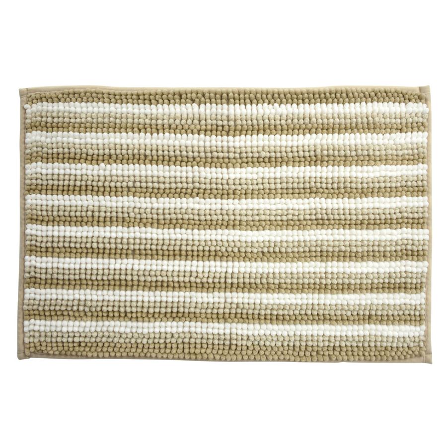 Πατάκι Μπάνιου 40x60cm Καφέ/Λευκό MRShome DF-0063001