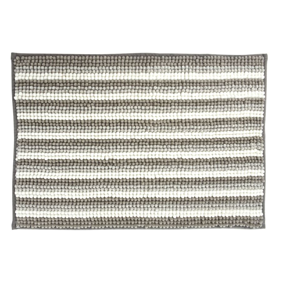 Πατάκι Μπάνιου 40x60cm Γκρι/Λευκό MRShome DF-0063002