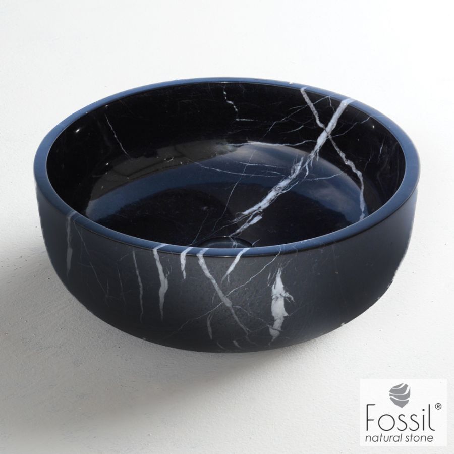 Νιπτήρας Μαρμάρινος Thalo Φ39 h.14 Fossil Marquina Nero DR39-400