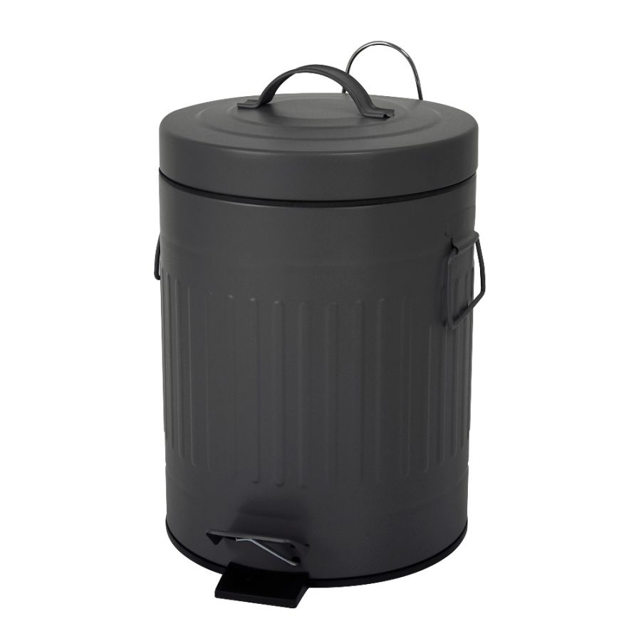 Κάδος Απορριμμάτων 5L Μεταλλικός Soft Close Σκούρο Γκρι MRShome DS-8999S10