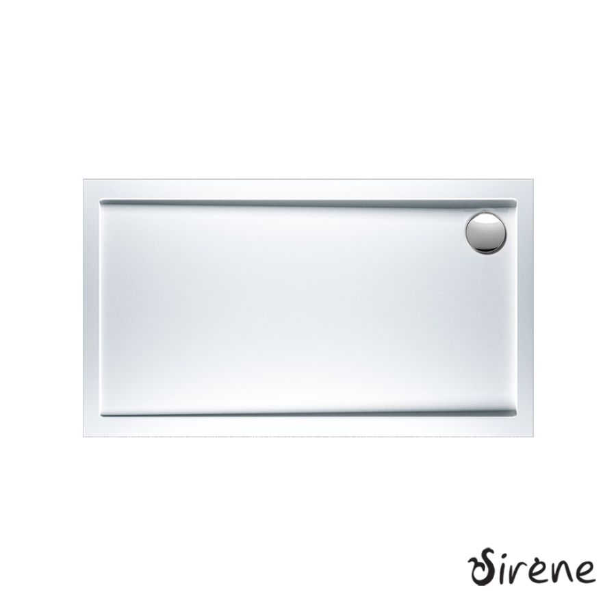 Ντουζιέρα Ακρυλική Παραλληλόγραμμη 140x80 extra-flat Φ90 Sirene White E14080-300