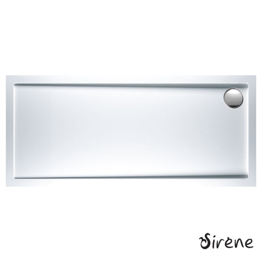 Ντουζιέρα Ακρυλική Παραλληλόγραμμη 160x80 extra-flat Φ90 Sirene White E16080-300