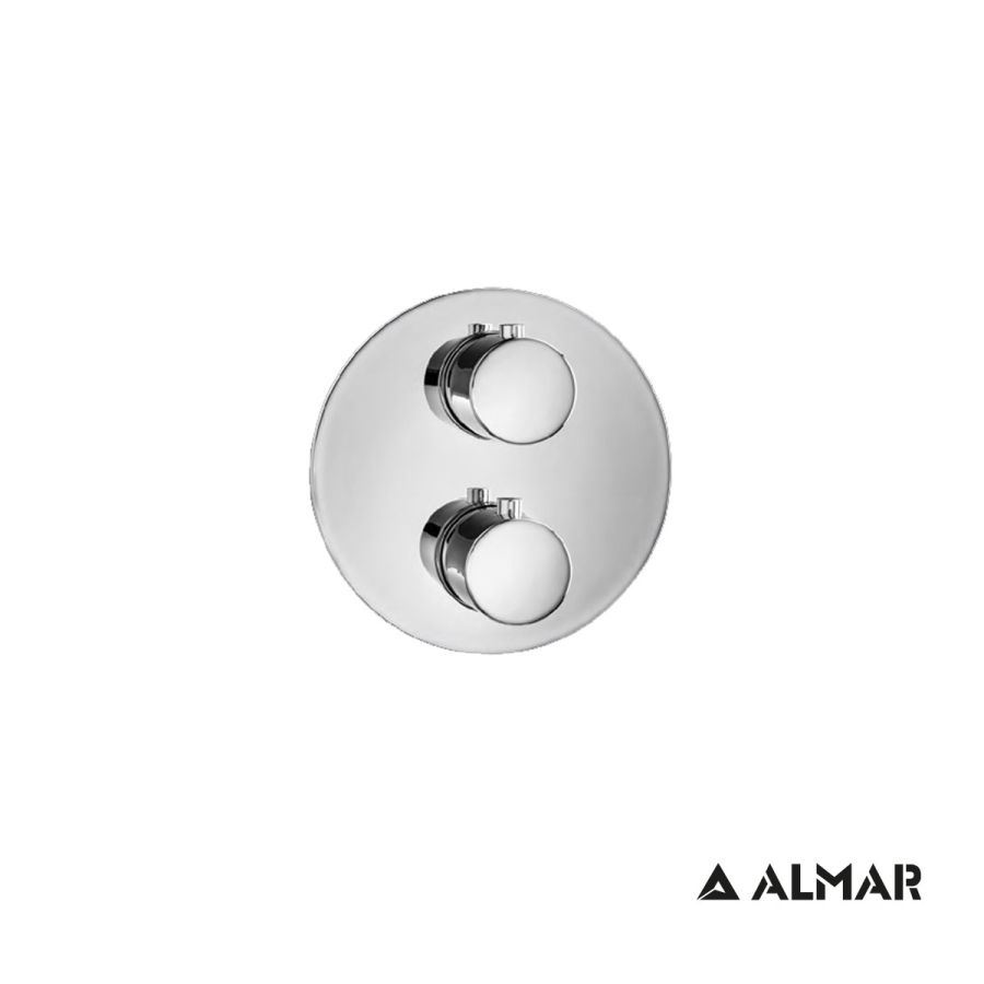 Εξωτερικό Τμήμα Θερμοστατικού Μίκτη Εντοιχισμού 2 Εξόδων Φ150 Almar Chrome E176832-100