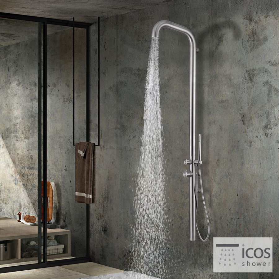 ΣΤΗΛΗ ΝΤΟΥΖ ETNA ΜΕ ΜΙΚΤΗ ICOS ΥΨΟΣ 179 εκ. INOX ETNAMIX