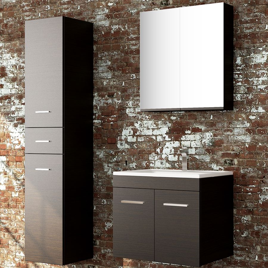 Orabella Lagina 60 - Κρεμαστό Έπιπλο Μπάνιου με πορσελάνινο νιπτήρα Ege και καθρέπτη ντουλάπι F60169-70123-70104-60169