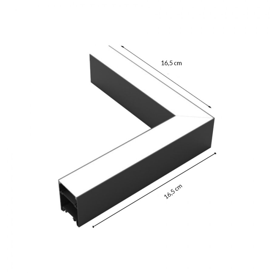 Γωνιακός σύνδεσμος LED 10W 3CCT σε μαύρη απόχρωση D:16,5cmX16,5cm L006-BL