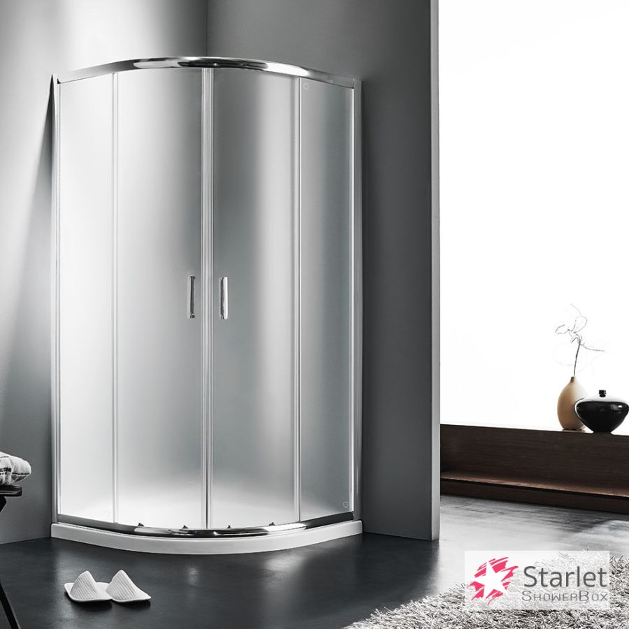 Ημικυκλική καμπίνα ντουζιέρας QUADRANT 80 (77-79εκ.), Starlet Fabric Chrome QS80F-100