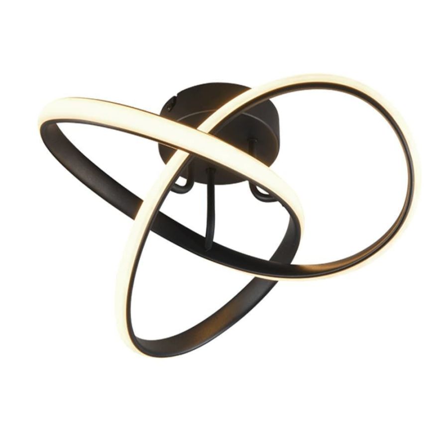 Φωτιστικό Οροφής D40xH15cm Led SMD 15w 3000K 1800lm Μέταλλο Μαύρο Ματ Trio Lighting RL Meo R62101132