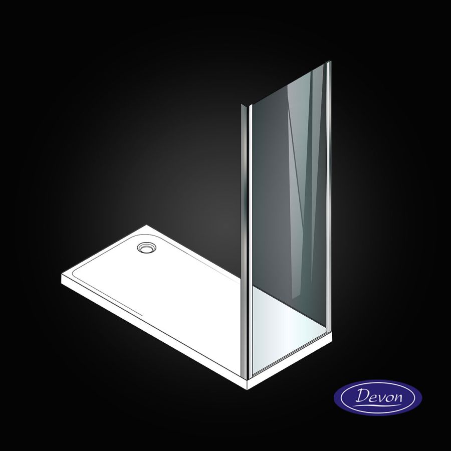 S.PANEL 90 (88,5-90εκ) DEVON ELLI CLEAN-GLASS CHROME SPL90C-100