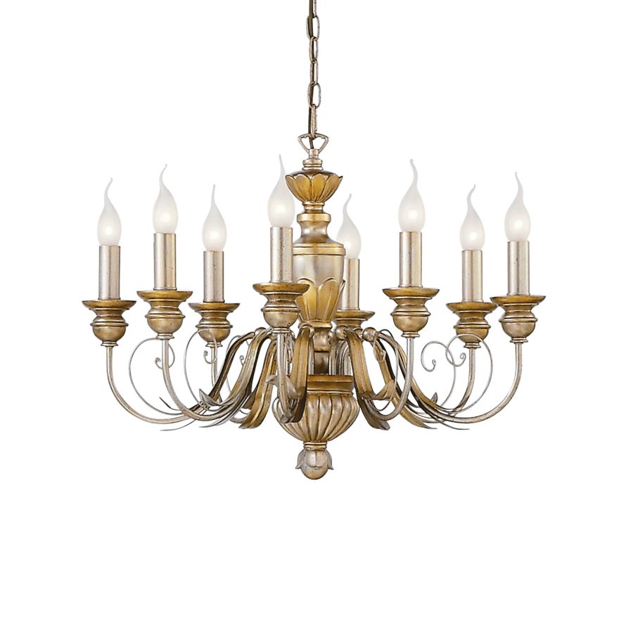 Κρεμαστό Φωτιστικό FIRENZE SP8 Χρυσό Ideal Lux 020839
