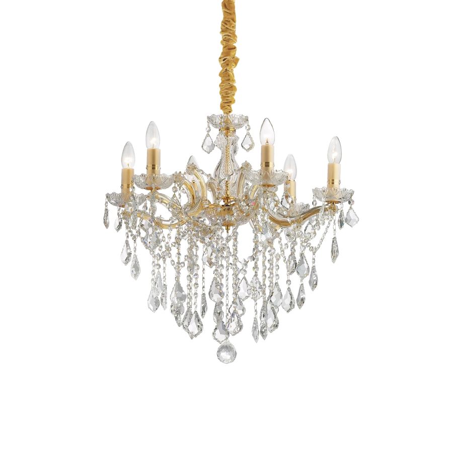 Κρεμαστό Φωτιστικό FLORIAN SP6 Χρυσό Ideal Lux 035635