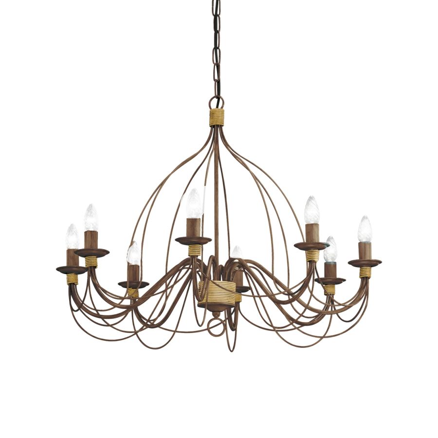 Κρεμαστό Φωτιστικό CORTE SP8 RUGGINE Ideal Lux 057194
