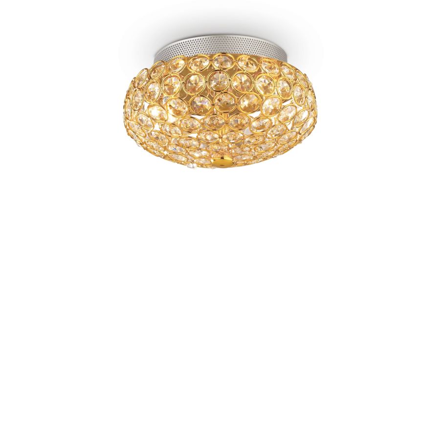 Φωτιστικό Οροφής KING PL3 Χρυσό Ideal Lux 075402