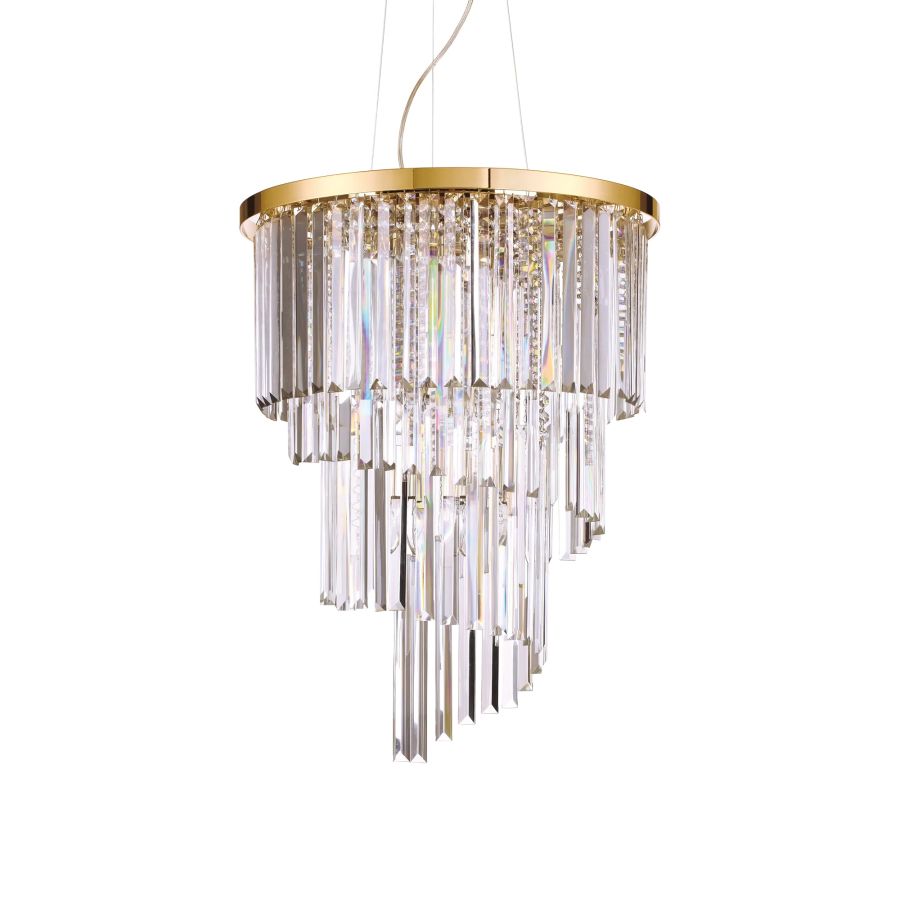 Κρεμαστό Φωτιστικό CARLTON SP12 Χρυσό Ideal Lux 213521