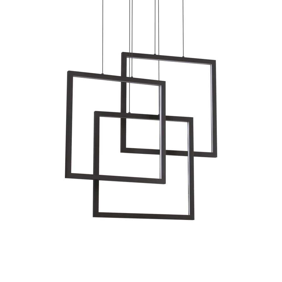 Κρεμαστό Φωτιστικό Πλαίσιο SP QUADRATO Μαύρο 3000K Ideal Lux 269375