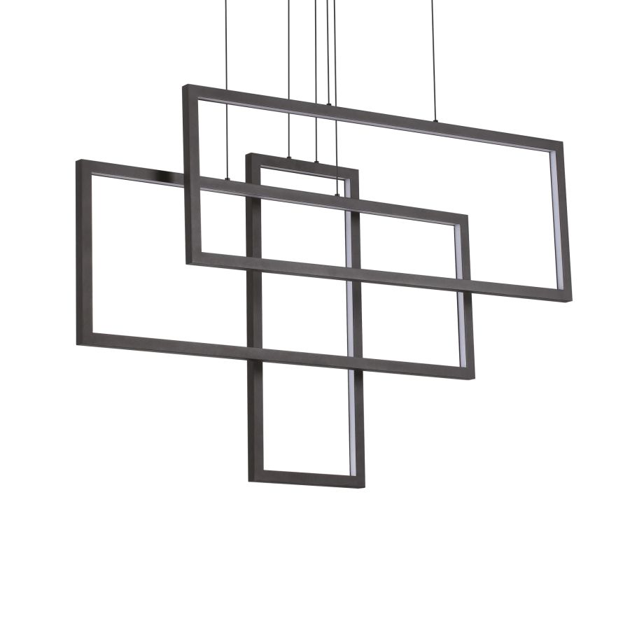 Κρεμαστό Φωτιστικό Πλαίσιο SP RETTANGOLO Μαύρο 3000K Ideal Lux 269382