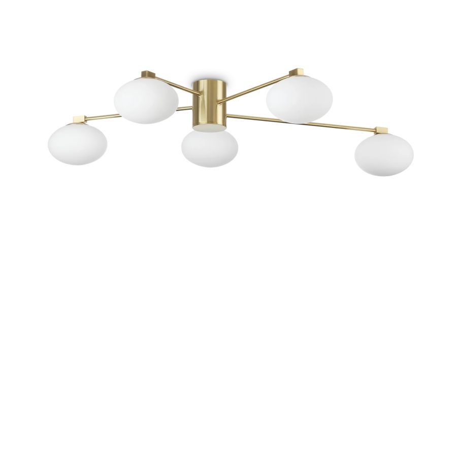 Φωτιστικό Οροφής HERMES PL5 D90 Ορείχαλκος Ideal Lux 288277