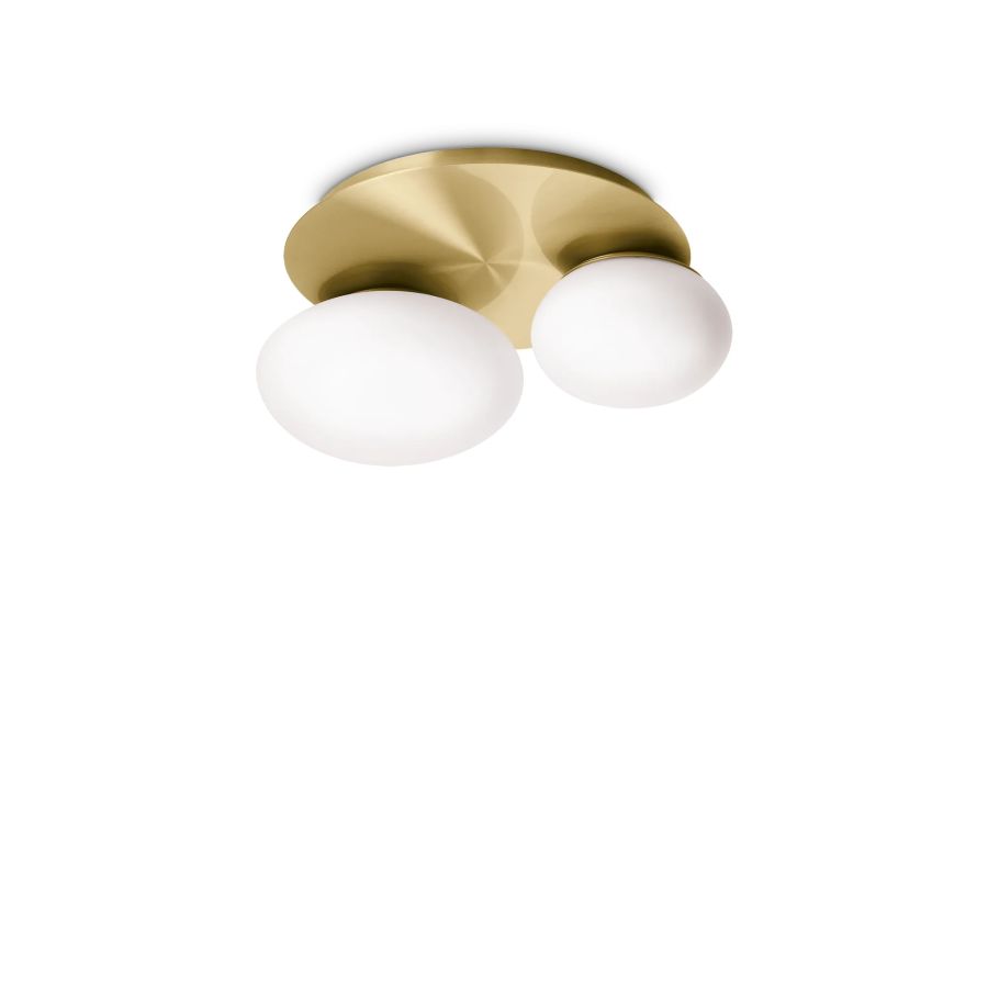 Φωτιστικό Οροφής NINFEA PL2 Ορείχαλκος Ideal Lux 293653