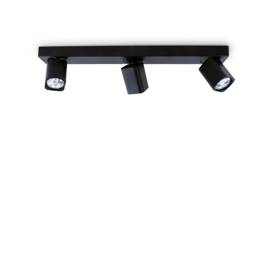 Φωτιστικό Οροφής RUDY PL3 SQUARE Μαύρο Ideal Lux 321516