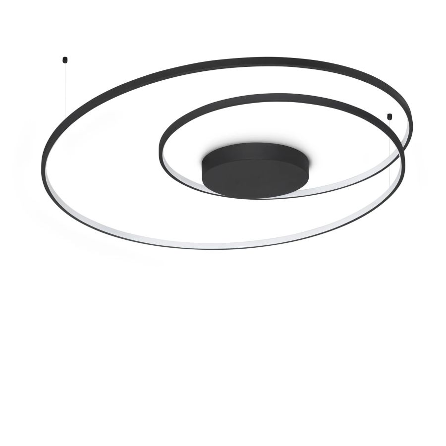 Φωτιστικό Οροφής OZ PL D100 ON-OFF Μαύρο 3000K Ideal Lux 364995