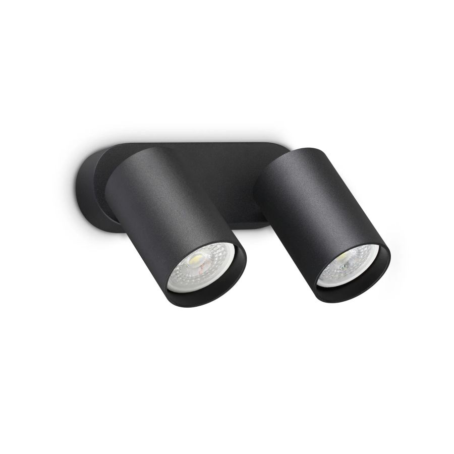 Απλίκα DYNAMITE AP2 ROUND Μαύρο Ideal Lux 367385