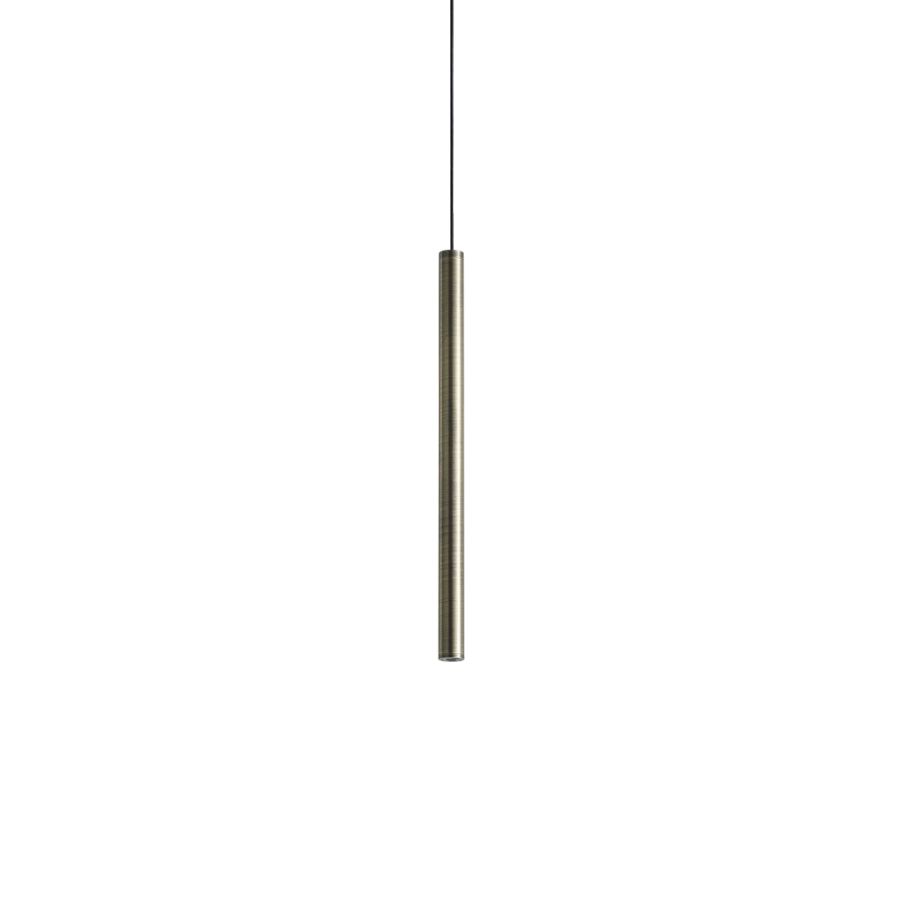 Κρεμαστό Φωτιστικό LOOK LED SP1 ROUND D16 H250 ON-OFF Ορείχαλκος 3000K Ideal Lux 371023