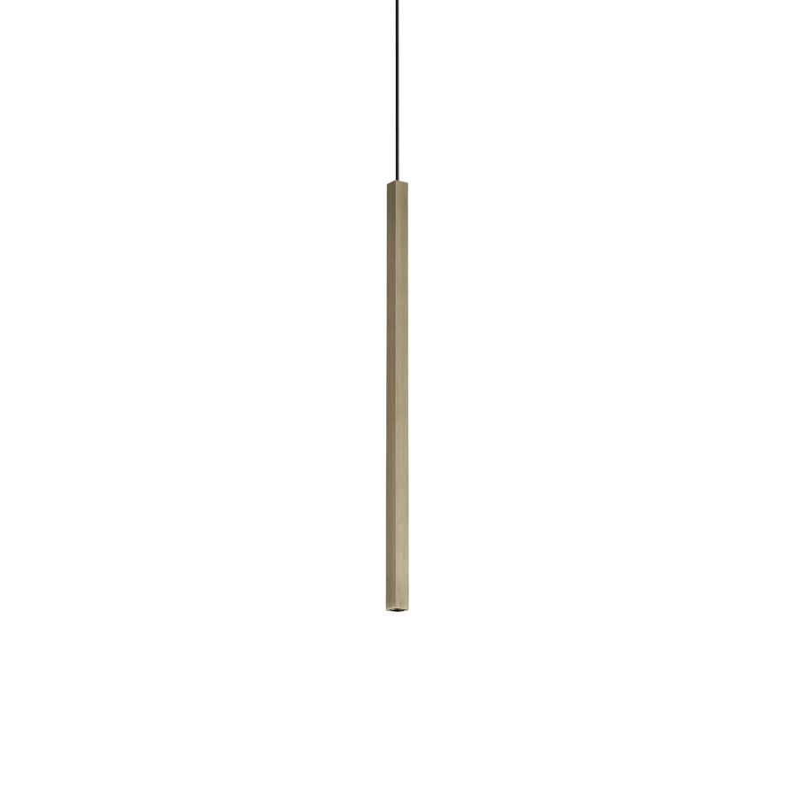 Κρεμαστό Φωτιστικό LOOK LED SP1 SQUARE D15 H400 ON-OFF Ορείχαλκος 3000K Ideal Lux 371139