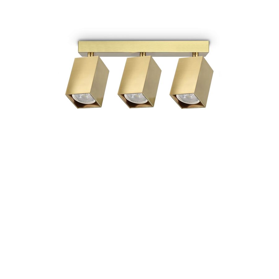 Φωτιστικό Οροφής DYNAMITE PL3 LINEAR SQUARE Ορείχαλκος Ideal Lux 371283