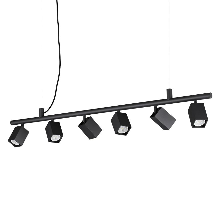 Κρεμαστό Φωτιστικό DYNAMITE SP6 SQUARE Μαύρο Ideal Lux 371412