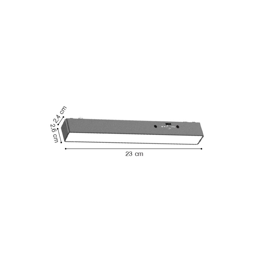 Γραμμικό φωτιστικό LED 7W 3CCT για Ultra Thin ράγα σε λευκή απόχρωση D:23X2,6X2,4cm TMU0040-White