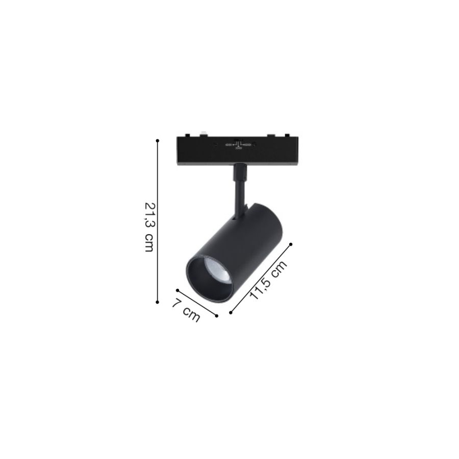 Φωτιστικό LED 30W 3CCT για Ultra-Thin μαγνητική ράγα σε μαύρη απόχρωση D:7X11,5X21,3cm TMU0120-Black