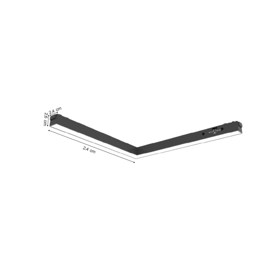 Γραμμικό φωτιστικό LED 24W 3CCT για ultra thin ράγα σε μαύρη απόχρωση D:30X2,6X2,4cm TMU0180-Black