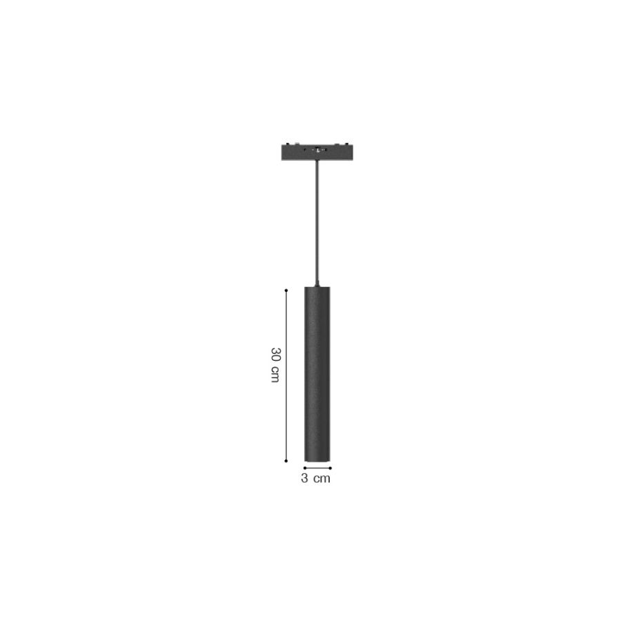 Κρεμαστό Φωτιστικό LED 6W 3000K-6000K για Ultra-Thin μαγνητική ράγα σε μαύρη απόχρωση by Tuya and Zigbee D:3X30cm TMZ0060-Black