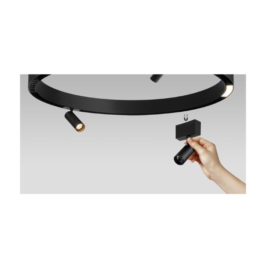 Τμήμα Curved Μαγνητικής ράγας μαύρη Inlight TRC002